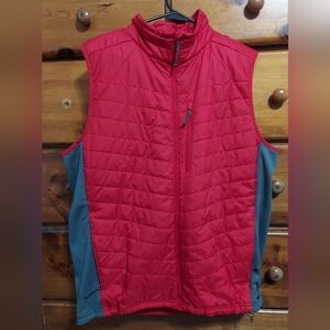 Columbia Red and Gray Omni-Heat Quilted Vest